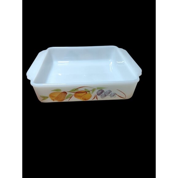 Anchor Hocking Fire King Gay Fad Vintage Fruit Baking Dish 8" 452 Mid Century - Picture 12 of 13